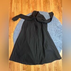 Black Long Wool Cape Coat